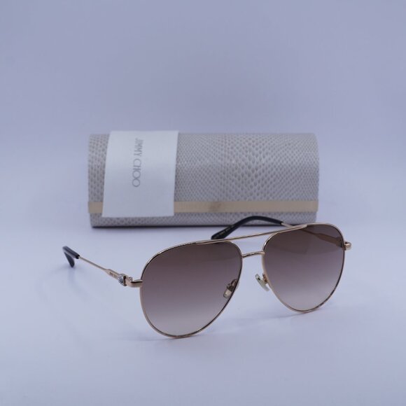 Jimmy Choo OLLY/S 0DDB HA Aviator Sunglasses - Gold/Brown Gradient - Picture 8 of 10